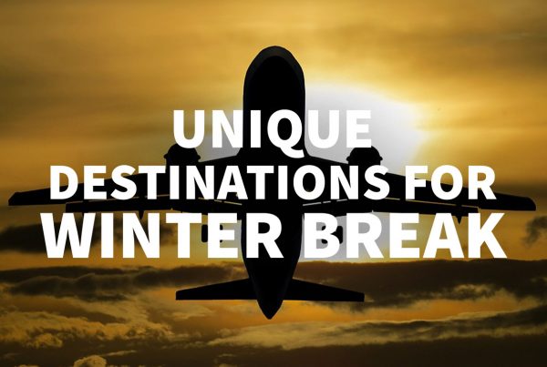 A plane takes off into the sunrise - Unique Destinations for Winter Break