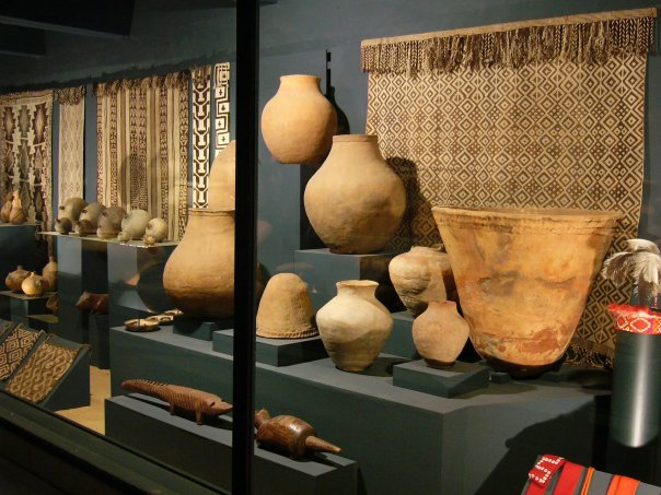 Indigenous ceramics and cloth.
