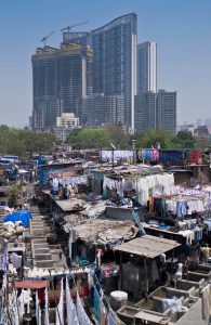 Slums and high-rises of Mumbai.