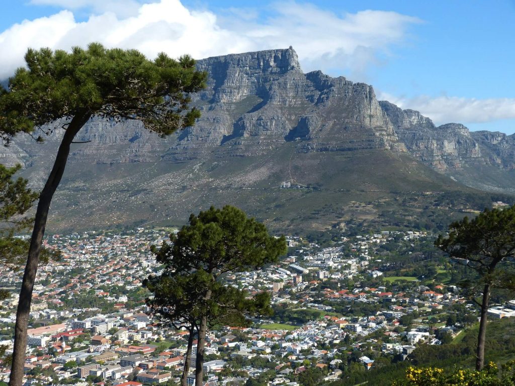 Table Mountain South Africa serves as the backdrop to Twelve Apostles luxury resort