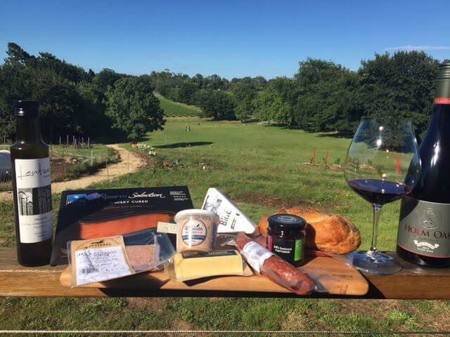 Selection of meats and cheeses for sampling at Holm Oak.