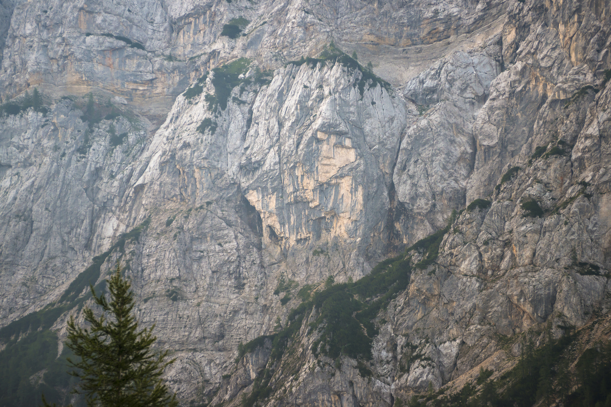 Pagan GIrl's face carved into the mountain