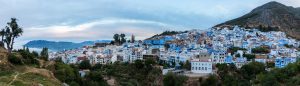 Blue city of chefchaouen in the Riff mountains