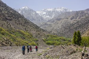 Hikers in Toubkal National Park, Morocco