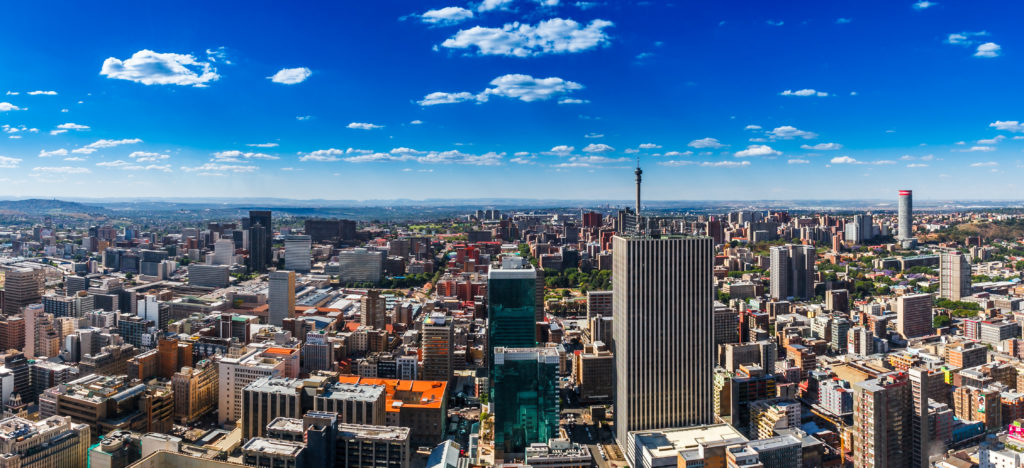 A panorama of the city of Johannesburg, South Africa, which is where Jaya Travel & Tours can find film locations.