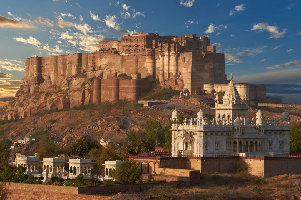 Mehrangarh Fort is a beautiful temple made of red stone in india where Batman the Dark Night Rises is film locations and movie locations.