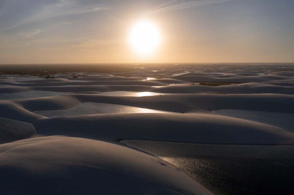 Pôr do Sol no Parque Nacional dos Lençóis Maranhenses, Santo, the sand dunes filled with water which was the planet Vormir in Avengers: Infinity War.