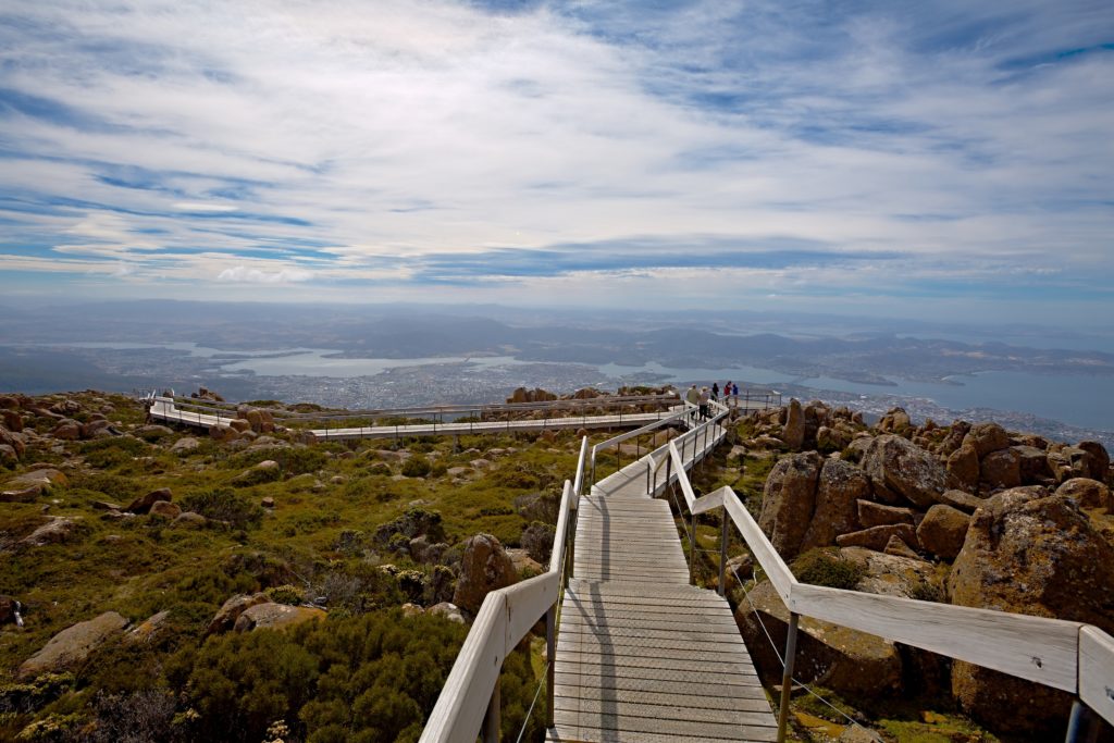 the board walk above the clouds, at mount wellington in hobart tasmania, is the perfect vacation destination.