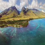 Panorama of the beautiful tropical island of Maui surrounded by blue water from Jaya Travel & Tours Hawaii Island customized tour, currently one of our Travel Promotions!