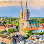 On a customized tour of Jaya Travel & Tours is a aerial view of a cathedral in Zagreb, the capital city in Croatia.