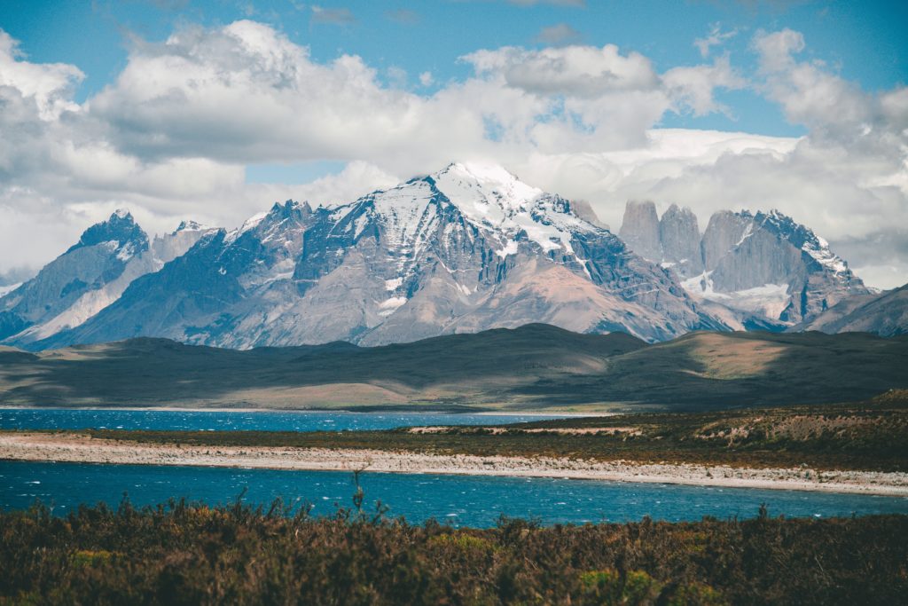 This image of the Patagonian mountains is featured in the Jaya Travel & Tours blog, "South America Travel Guide," which describes everything travelers need to know about traveling to South America.
