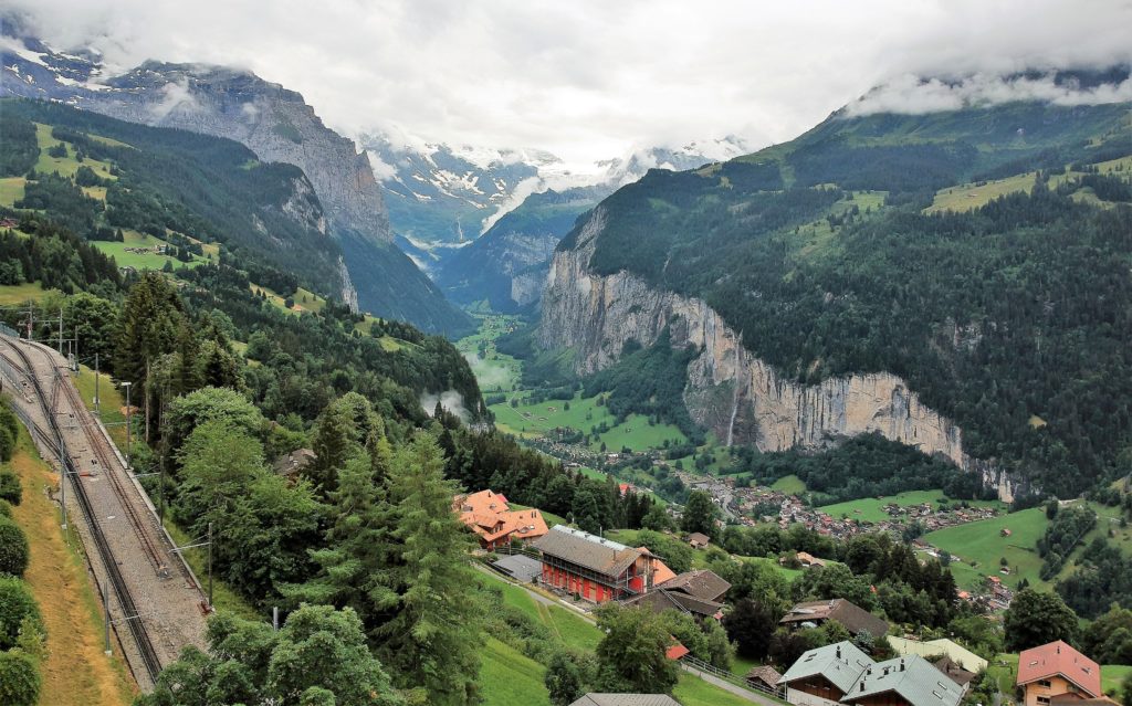 This image of a small, traditional, mountain town is featured in the Jaya Travel Blog "Switzerland Travel Guide"