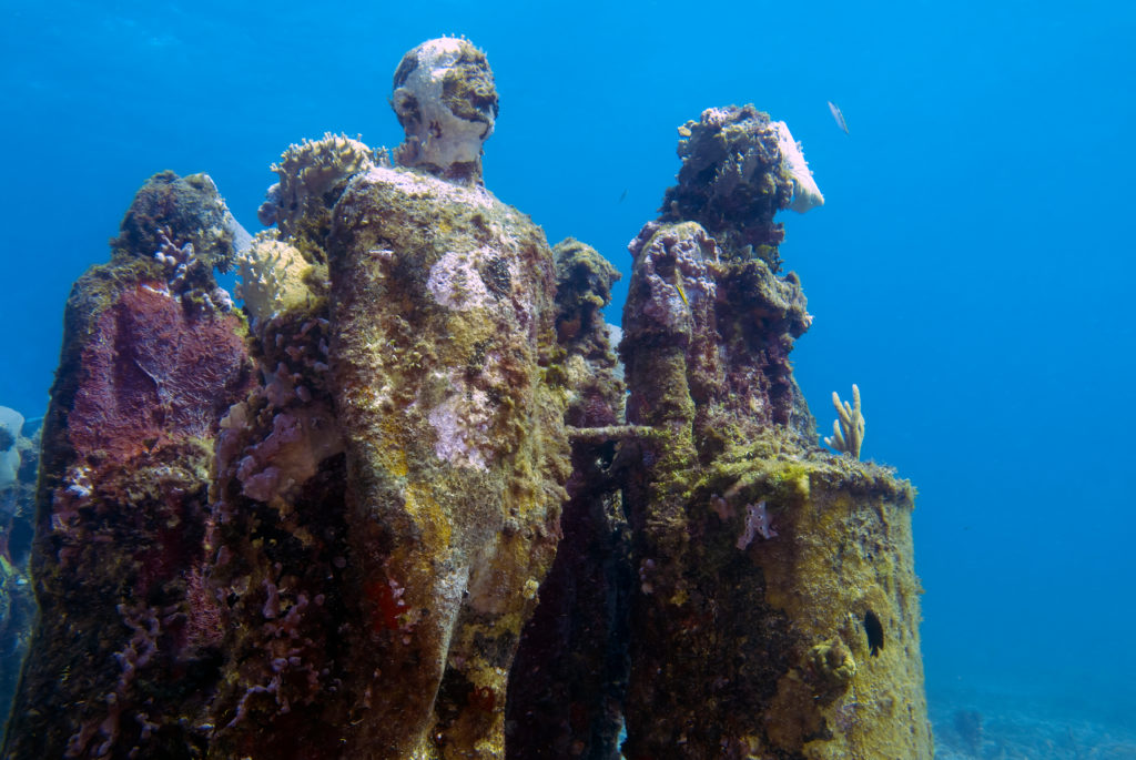 The Museum of Underwater Art in Isla Mujeres near Cancun in Mexico