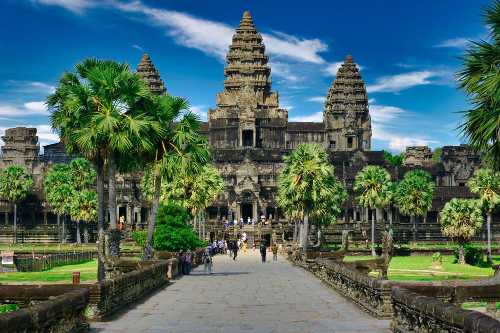 Featured in Best historical Destinations from Jaya Travel & Tours, this image shows the front of Angkor Wat.