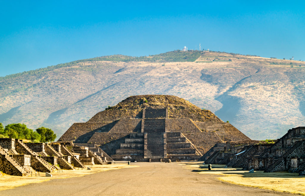 Featured in Best Historical Destinations from Jaya Travel & Tours, this image shows the Pyramid of the Moon in Teotihuacan.