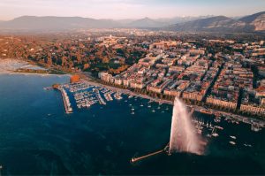 Featured in Jaya Travel's 13-day Europe tour, Grand Exclusive Europe, and the 11-day Europe tour, Exclusive Europe, this image shows the Jet d'Eau in Geneva.