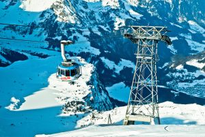 Featured in Jaya Travel's 9-day Europe tour, European Highlights, this image shows the Rotair on Mt. Titlis in Switzerland.