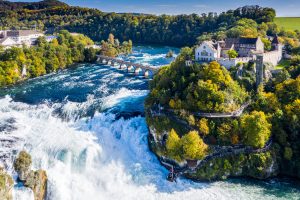 Featured in Jaya Travel's 13-day Europe tour, Best of Europe, this image shows the Rhine Falls in Switzerland.