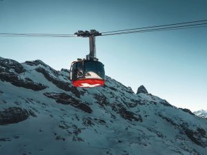 Featured in Jaya Travel's 15-day Europe tour, Grand Wonders of Europe, this image shows the Rotair on Mt. Titlis in Switzerland.