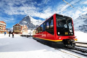 Featured in Jaya Travel's 13-day Europe tour, Best of Europe, this image shows the train at Jungfrau Station in Switzerland.