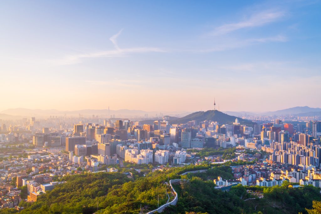 Jaya Travel & Tours blog Top 10 Destinations of 2025 Sunrise of Seoul City Skyline,South Korea.