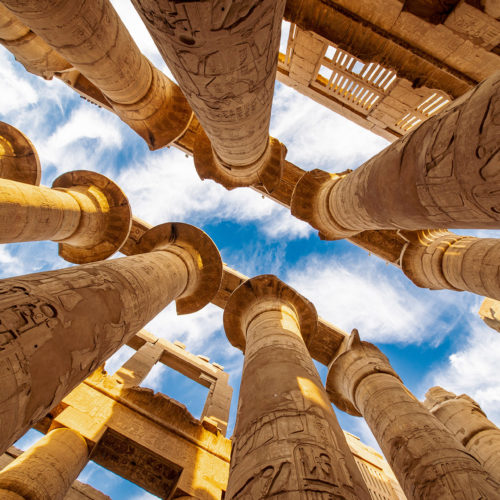 The Karnak Hypostyle hall columns in the Temple at Luxor Thebes, Egypt Jaya Travel & Tours.