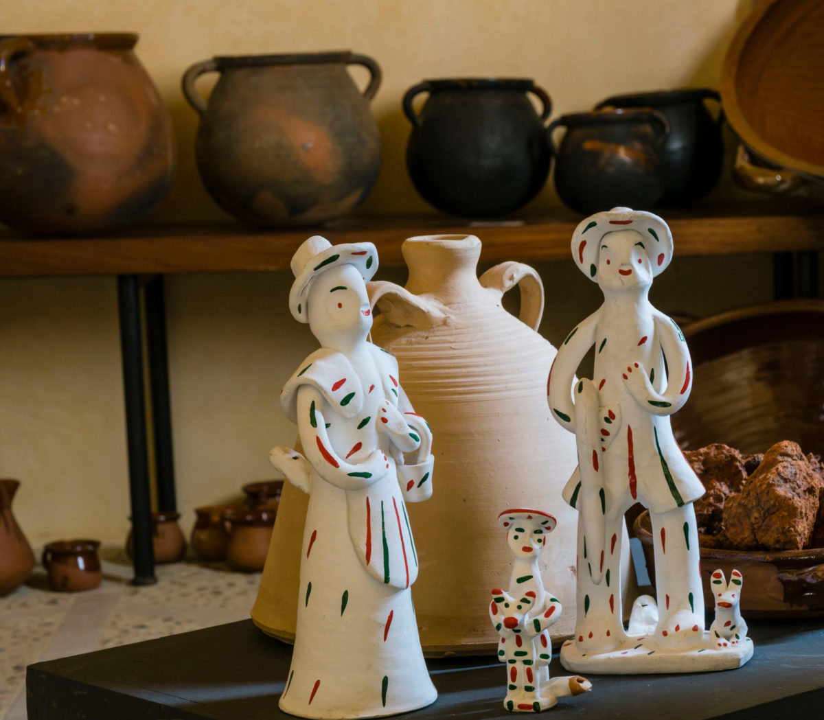 hand made art and handi crafts at museu del fang in mallorca spain where indigenous paraguayan art is displayed.