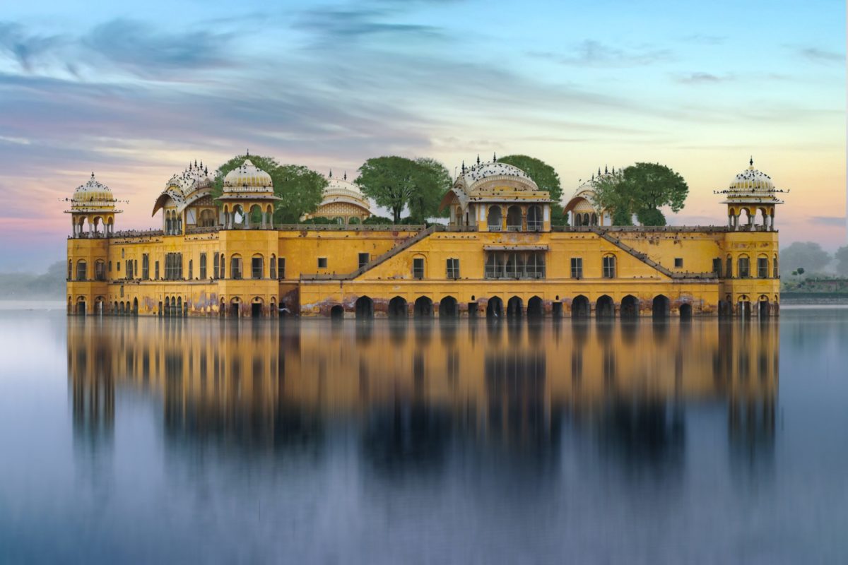 The Jal Mahal is a palace in the middle of the Man Sagar Lake in Jaipur city, the capital of the state of Rajasthan, India. Because of its unique physical surroundings, it was one of the James Bond film locations.