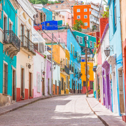 Colorful alleys and streets in Guanajuato city, Mexico during a customized tour with Jaya Travel & Tours.